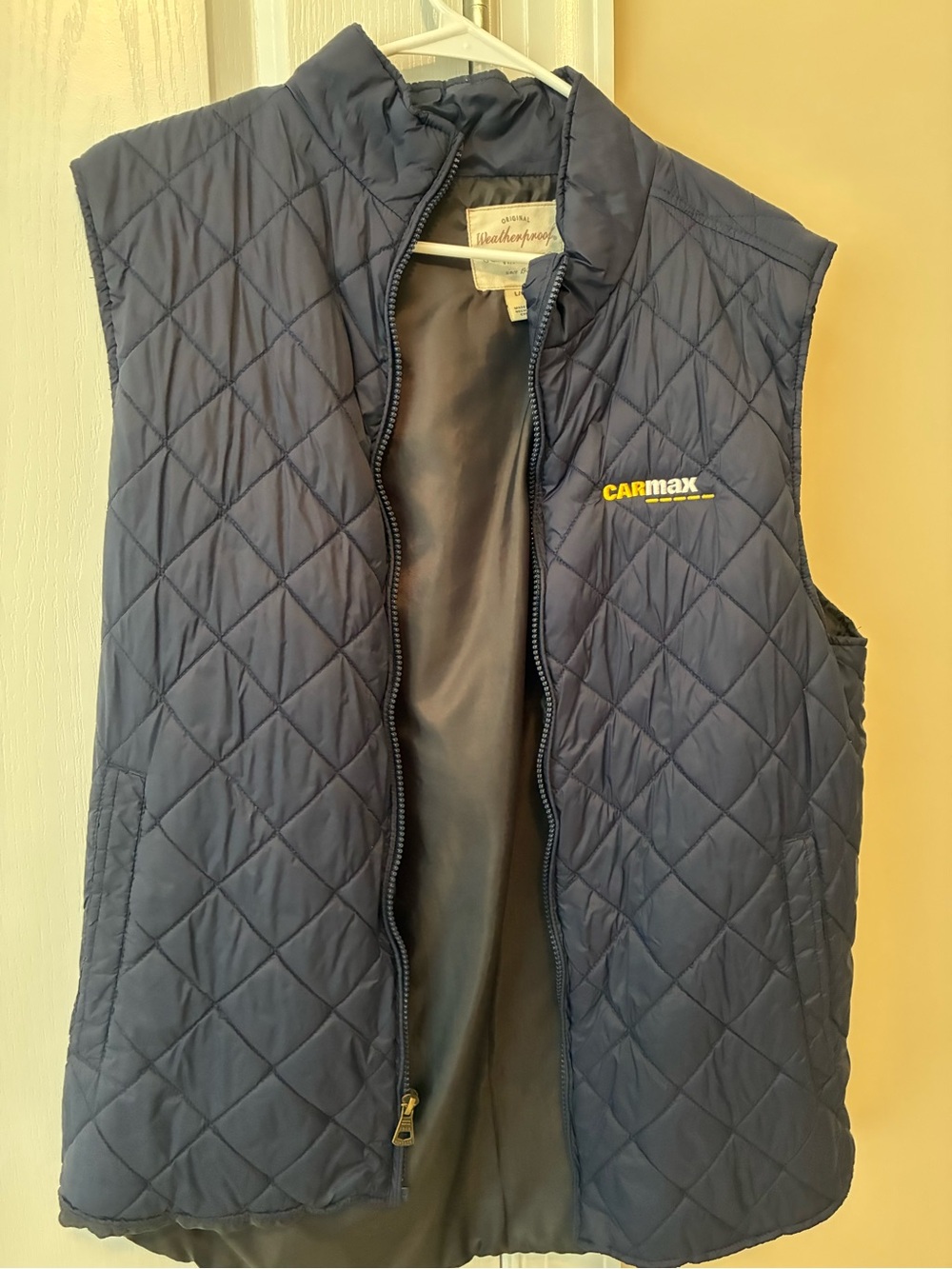 Weatherproof Quilted Navy Blue Vest with CarMax Logo